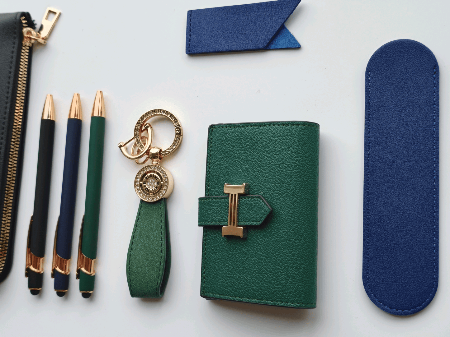 Emerald Green – Elegant Stationery Gift Set - Golden Line Box
