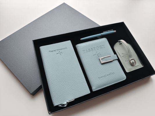 Arctic Blue – Elegant Travel Gift Set - Golden Line Box