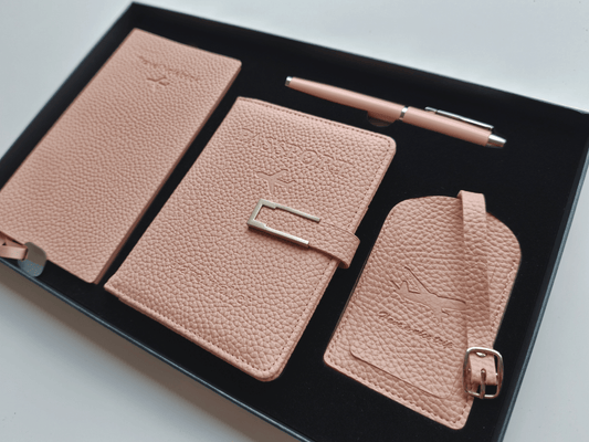 Blush Pink – Elegant Travel Gift Set - Golden Line Box
