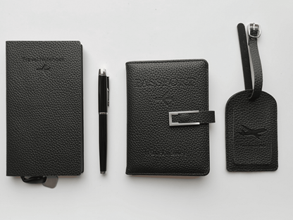 Classic Black – Elegant Travel Gift Set - Golden Line Box