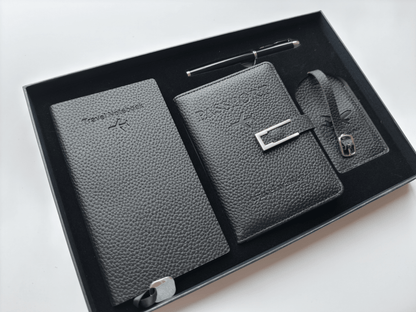 Classic Black – Elegant Travel Gift Set - Golden Line Box
