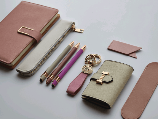 Dusty Rose – Elegant Stationery Gift Set - Golden Line Box