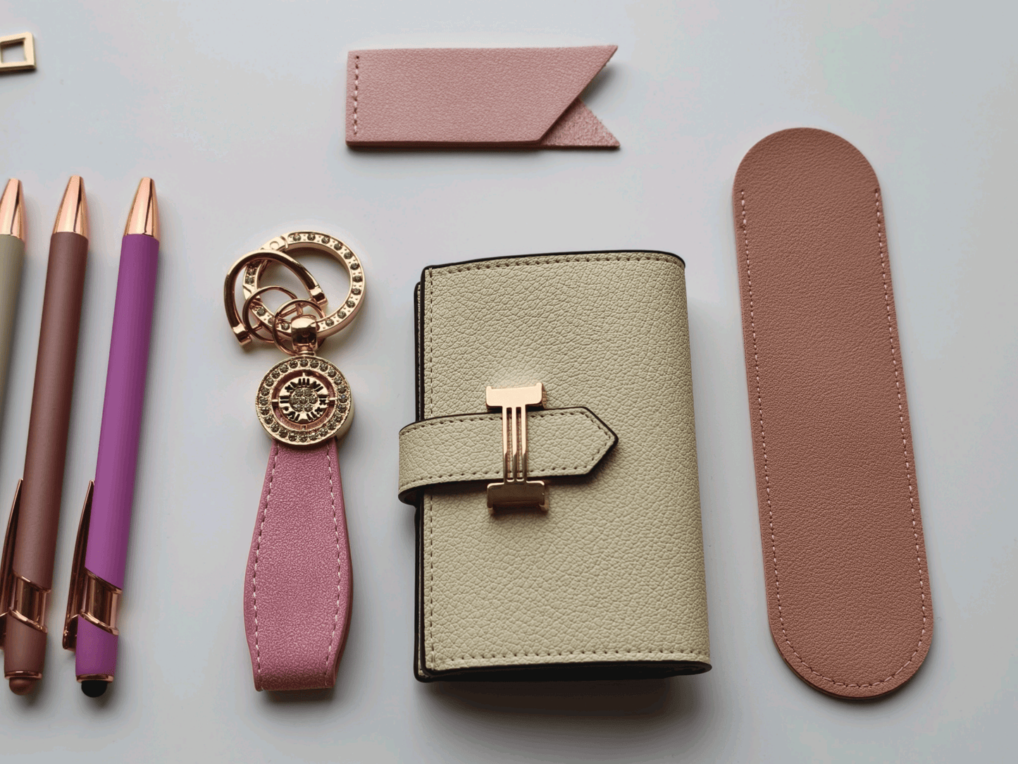 Dusty Rose – Elegant Stationery Gift Set - Golden Line Box