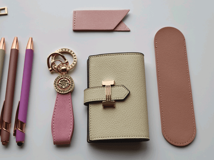 Dusty Rose – Elegant Stationery Gift Set - Golden Line Box