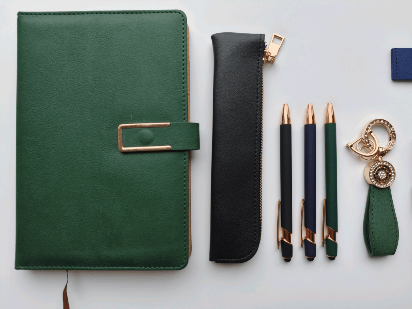 Emerald Green – Elegant Stationery Gift Set - Golden Line Box