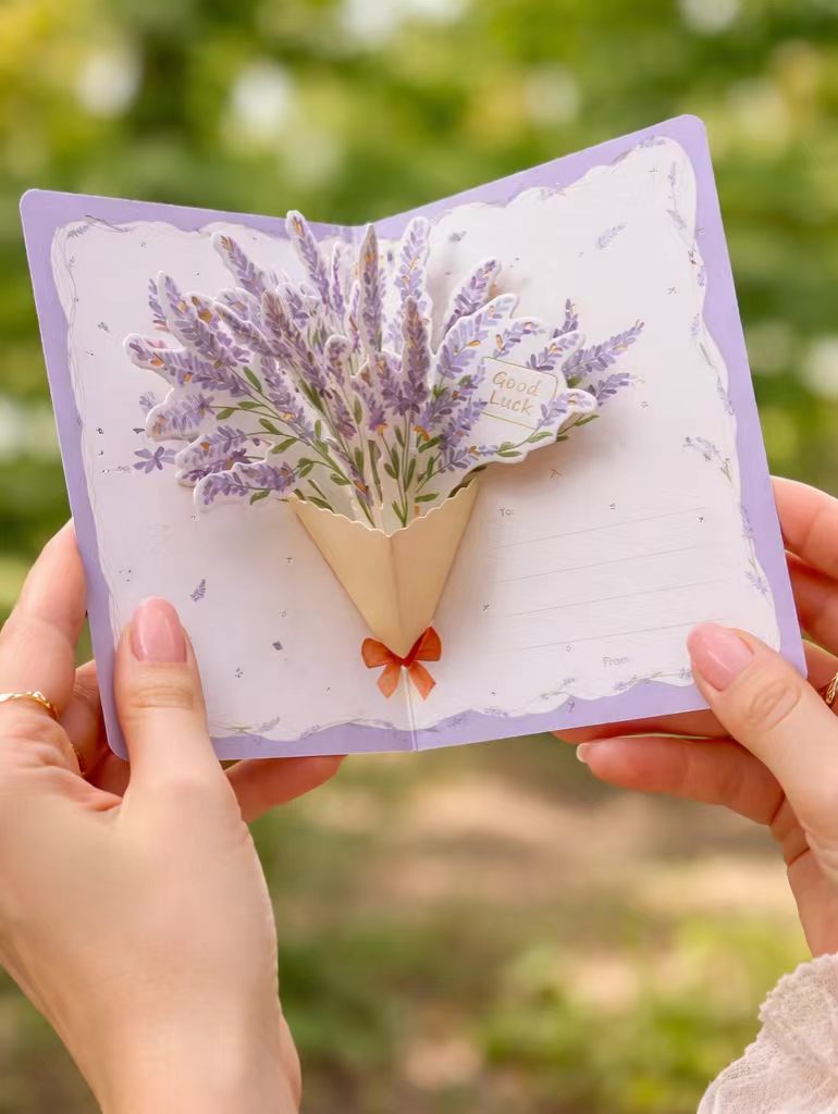 Floral Greeting Cards - Flower Bouquet - Golden Line Box