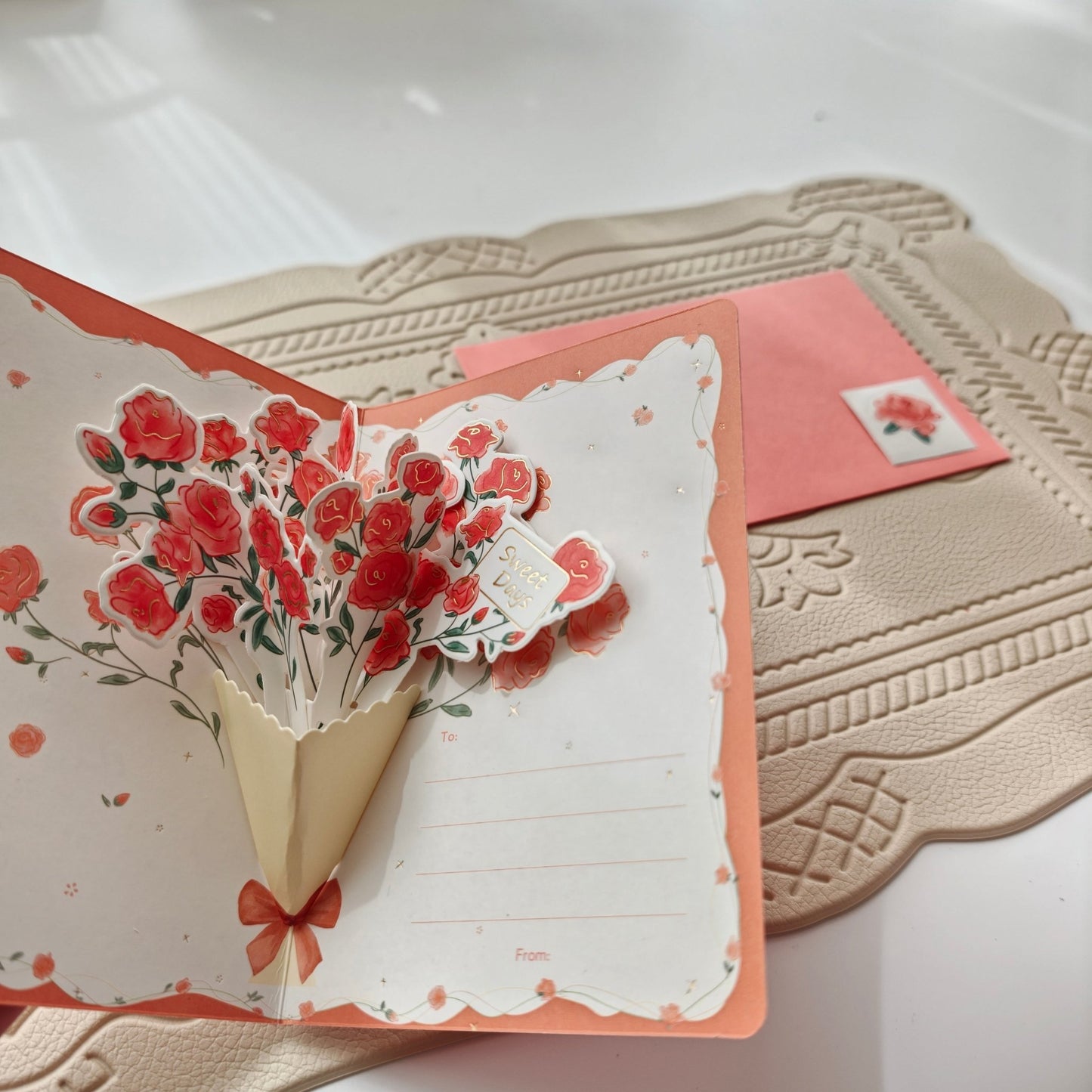 Floral Greeting Cards - Flower Bouquet - Golden Line Box