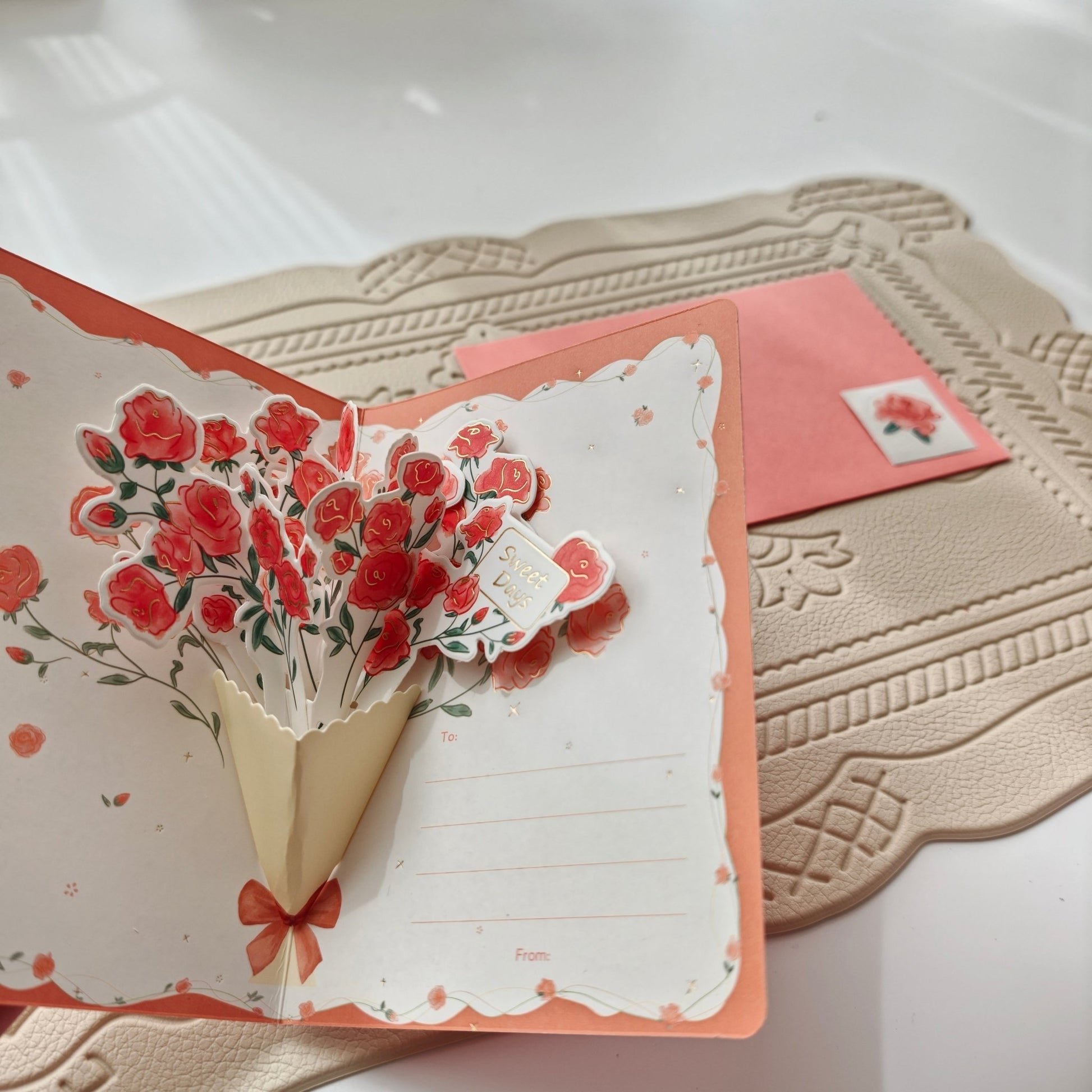 Floral Greeting Cards - Flower Bouquet - Golden Line Box