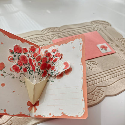 Floral Greeting Cards - Flower Bouquet - Golden Line Box