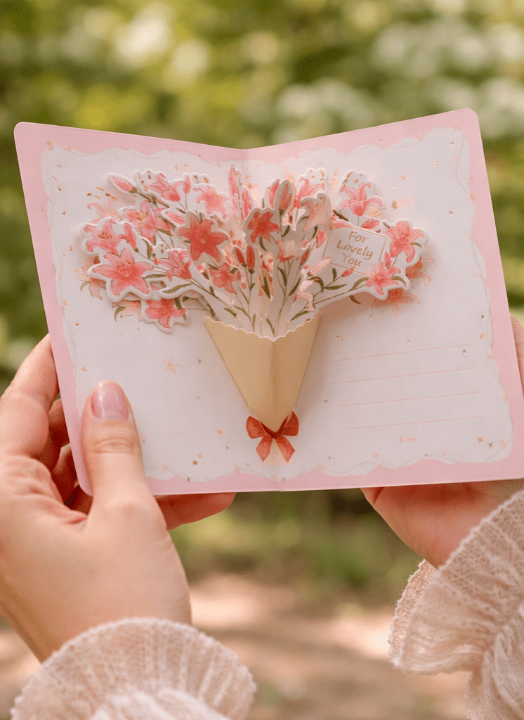 Floral Greeting Cards - Flower Bouquet - Golden Line Box