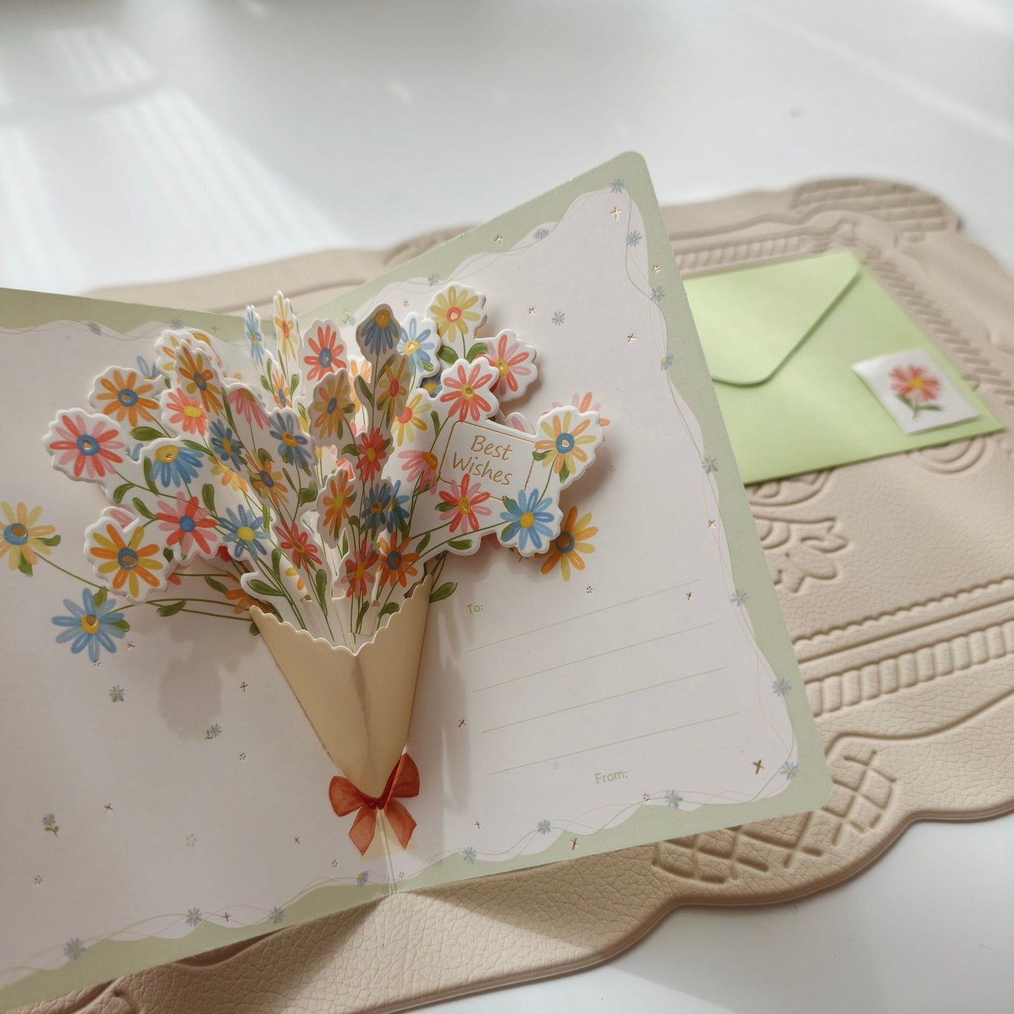 Floral Greeting Cards - Flower Bouquet - Golden Line Box