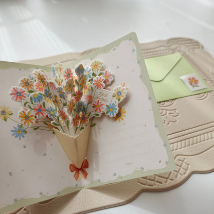 Floral Greeting Cards - Flower Bouquet - Golden Line Box
