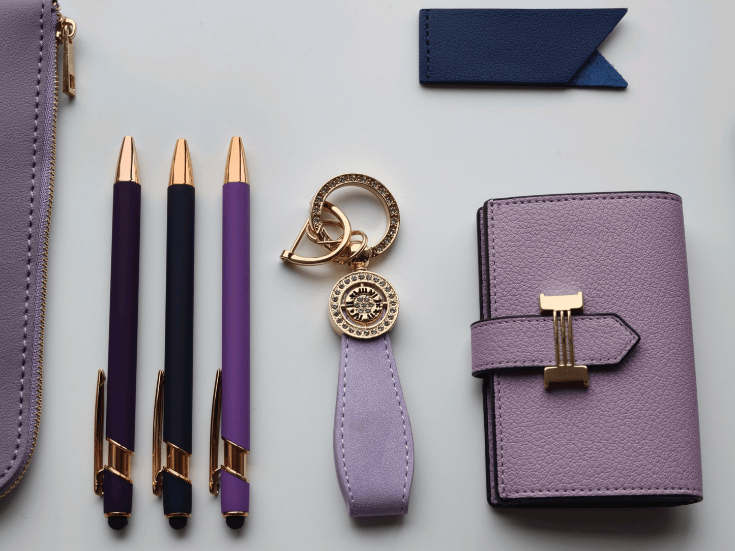Royal Purple – Elegant Stationery Gift Set - Golden Line Box