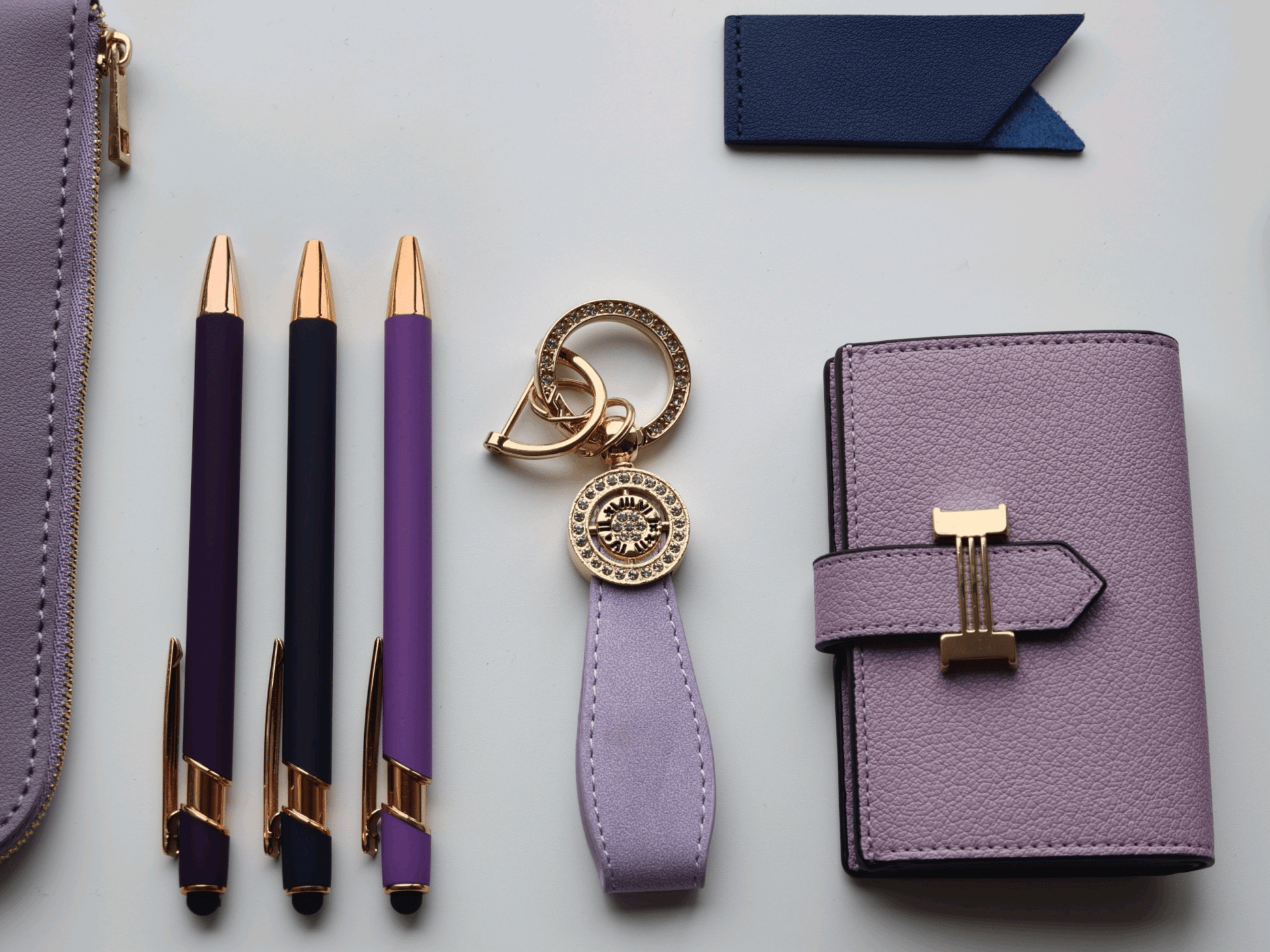 Royal Purple – Elegant Stationery Gift Set - Golden Line Box