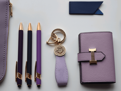 Royal Purple – Elegant Stationery Gift Set - Golden Line Box