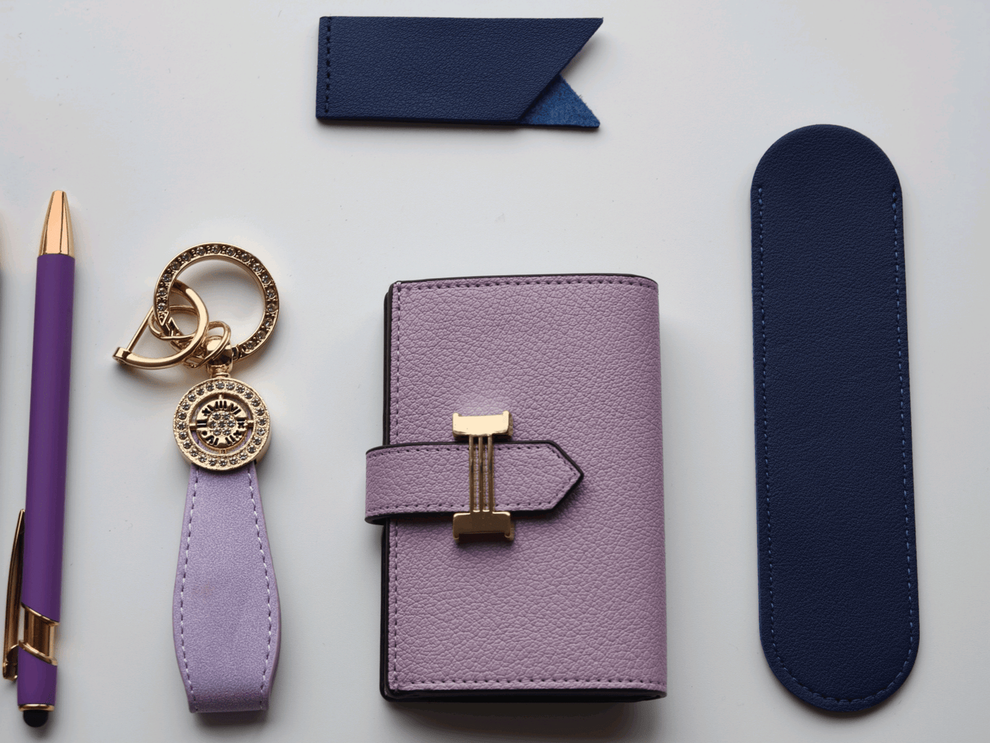 Royal Purple – Elegant Stationery Gift Set - Golden Line Box