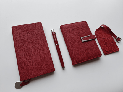 Royal Red – Elegant Travel Gift Set - Golden Line Box