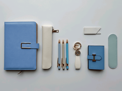 Sky Blue – Elegant Stationery Gift Set - Golden Line Box
