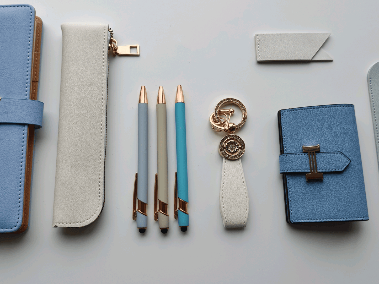 Sky Blue – Elegant Stationery Gift Set - Golden Line Box
