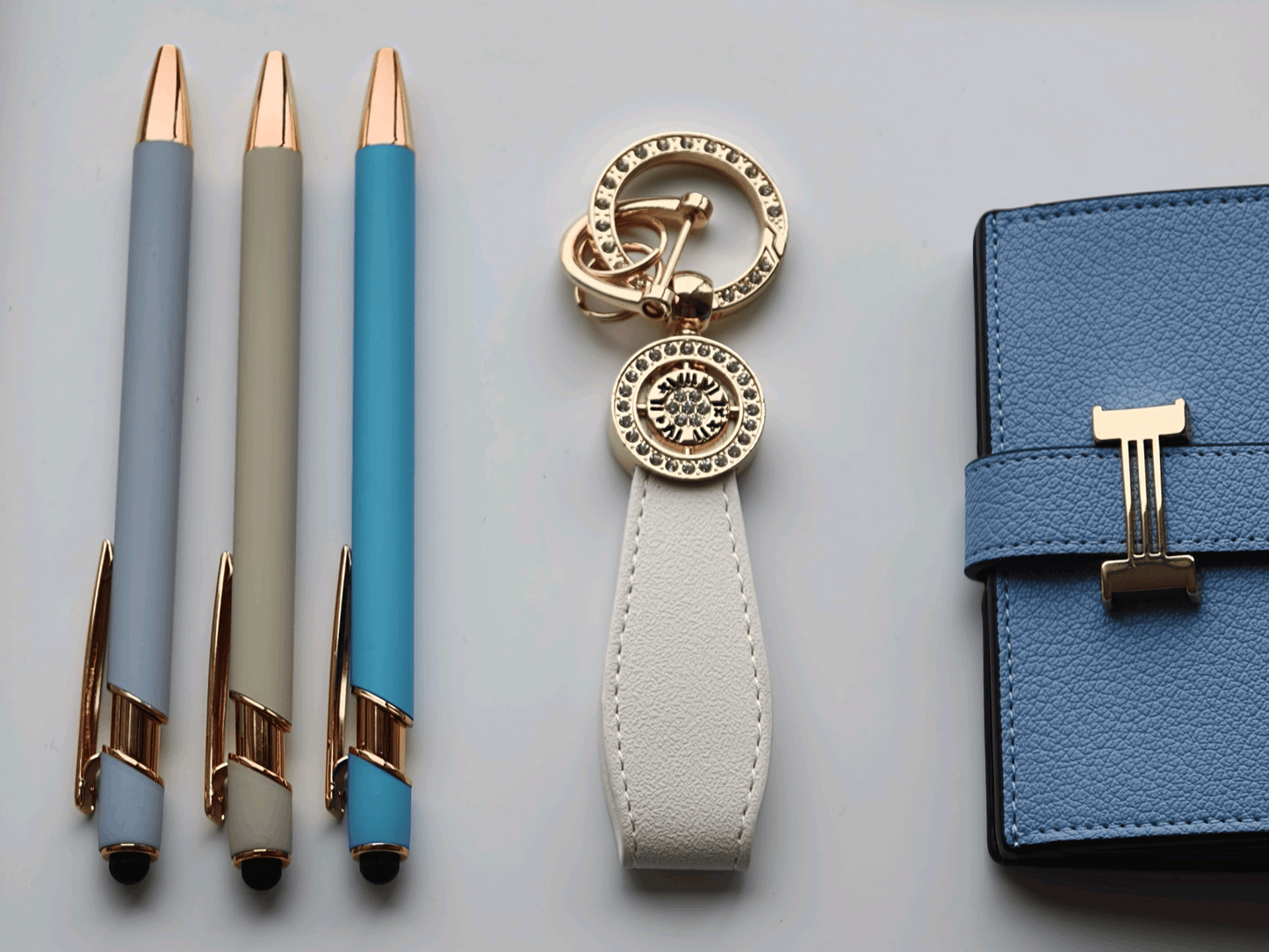 Sky Blue – Elegant Stationery Gift Set - Golden Line Box